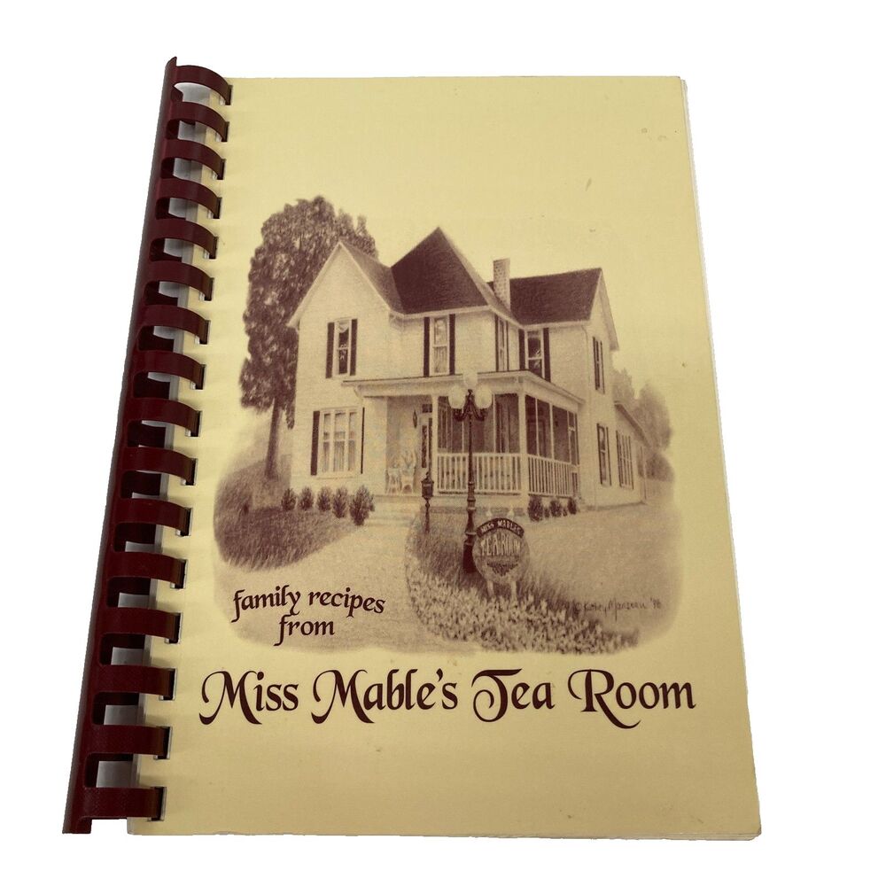 Miss Mable's Tea Room Cookbook 1999 Tan Spiral Bound Vintage Southern Recipes TN